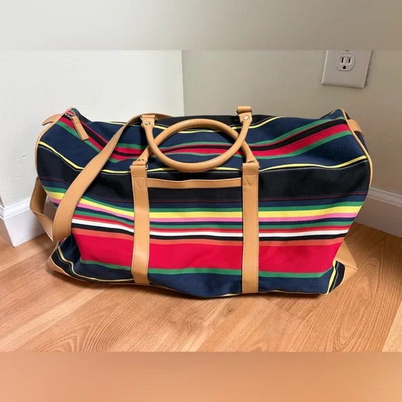 Y2K Kate Spade Striped Multicolor Duffel Bag - Picture 2 of 11